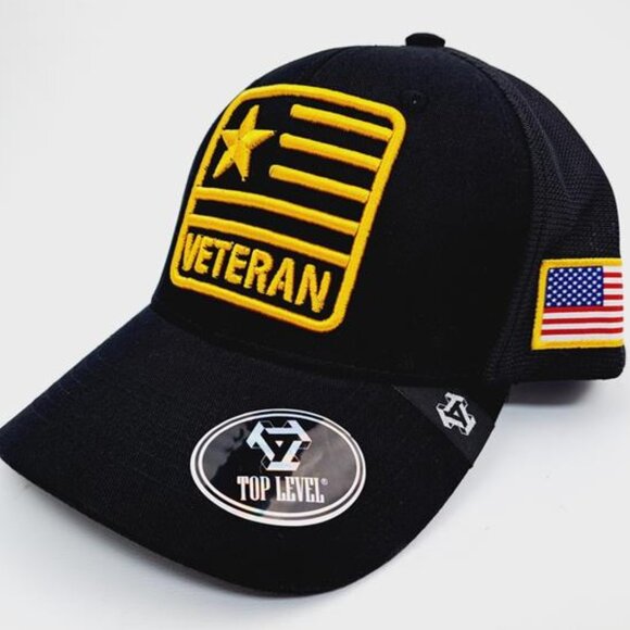 Retro Patriotic US Army Veteran Hat USA Made Flag Vet Emblem Cap Pride Courage main image 4